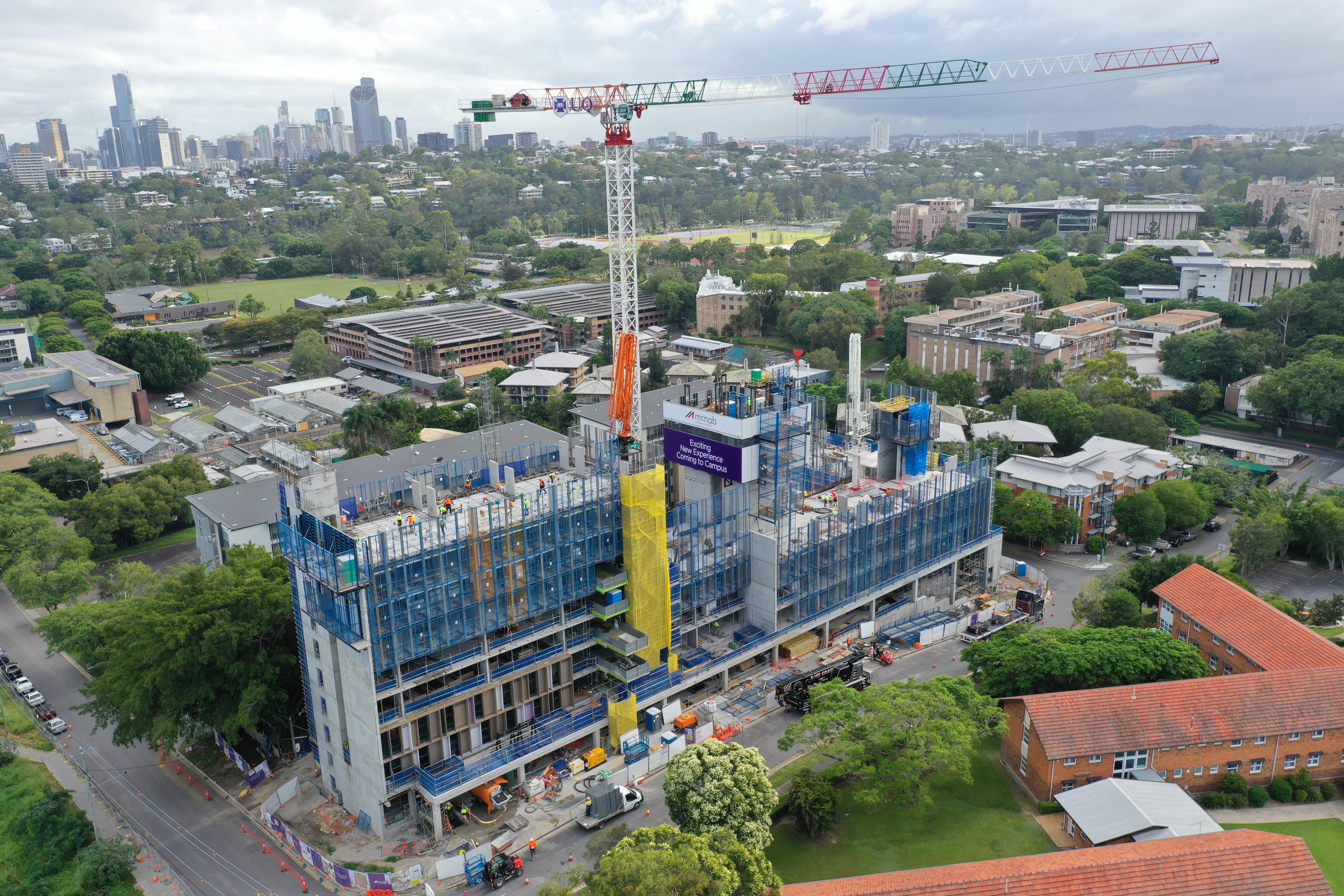 Student Residence construction site - Drone overhead - January 2021