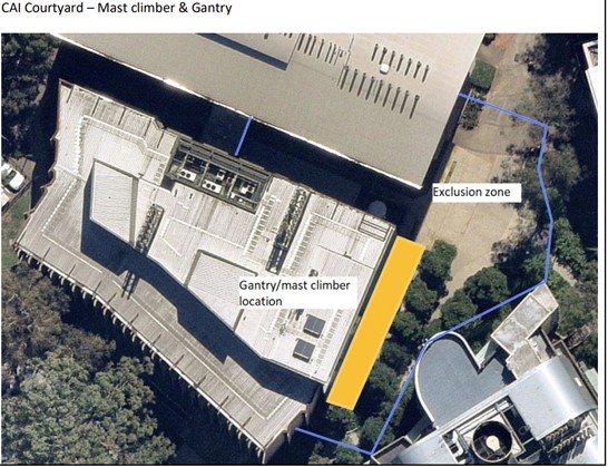 Aerial view of a buildingDescription automatically generated