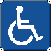 Traffic sign showing wheelchair symbol
