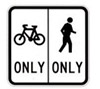 shared pathway for bikes and pedestrians sign